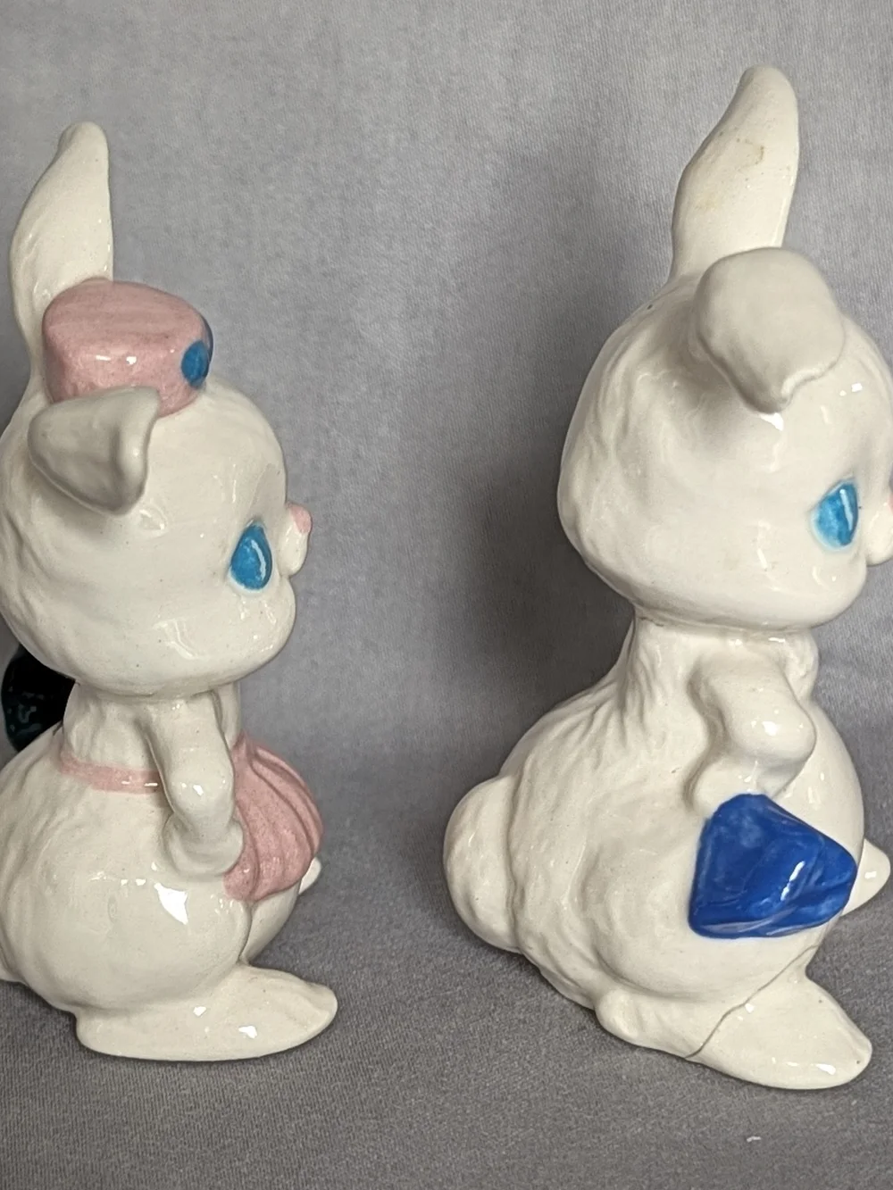 Vintage Bunny Housekeeper Figurines Pair 2.5